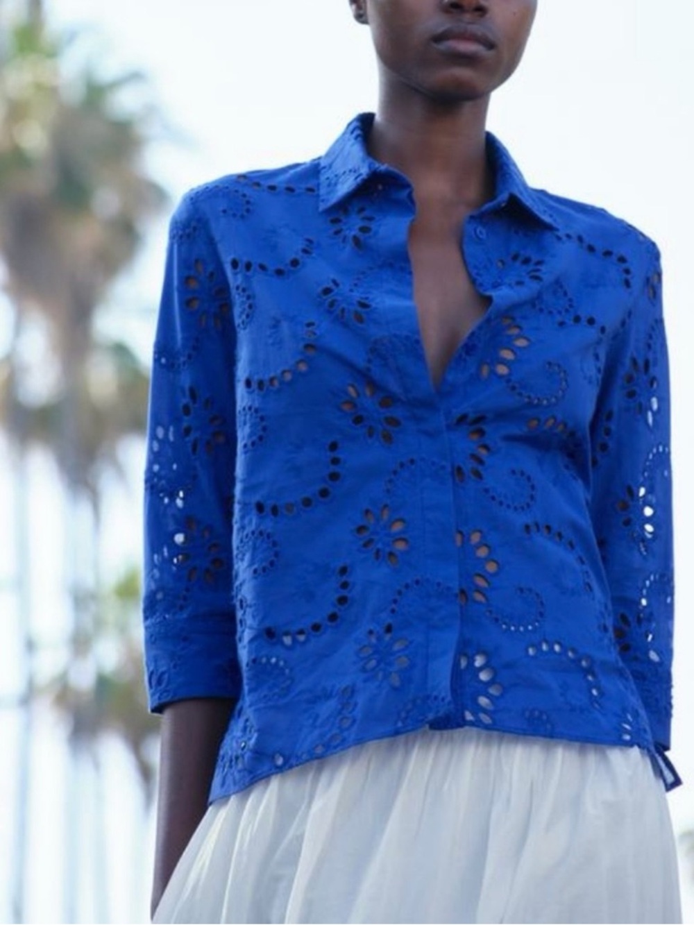 ZARA embroidered poplin shirt ZW collection | Size S | NWOT